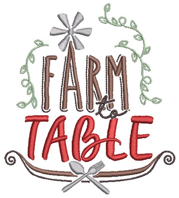 Farm Fresh 3 Machine Embroidery Designs by JuJu
