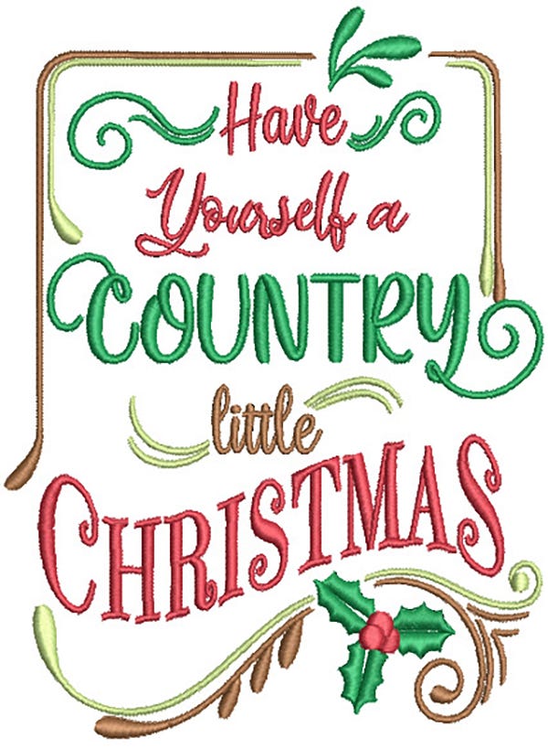 Farm Fresh Christmas 5 Machine Embroidery Designs by JuJu