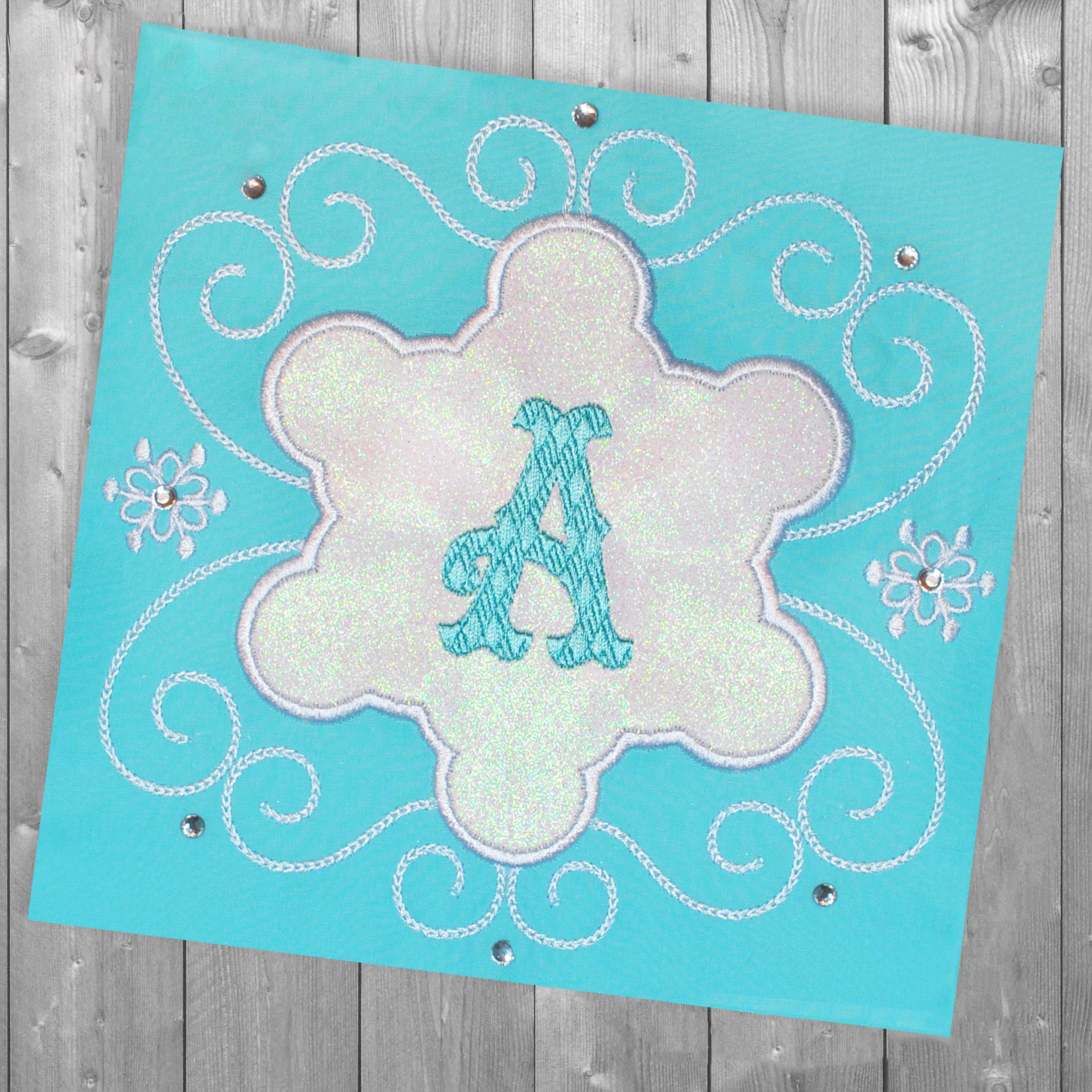 Snow Princess Frame 2 Embroidery Design | Machine Embroidery Designs by JuJu