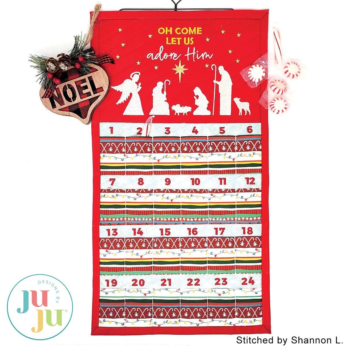 Advent Calendar by Oma's Place | Machine Embroidery Designs by JuJu