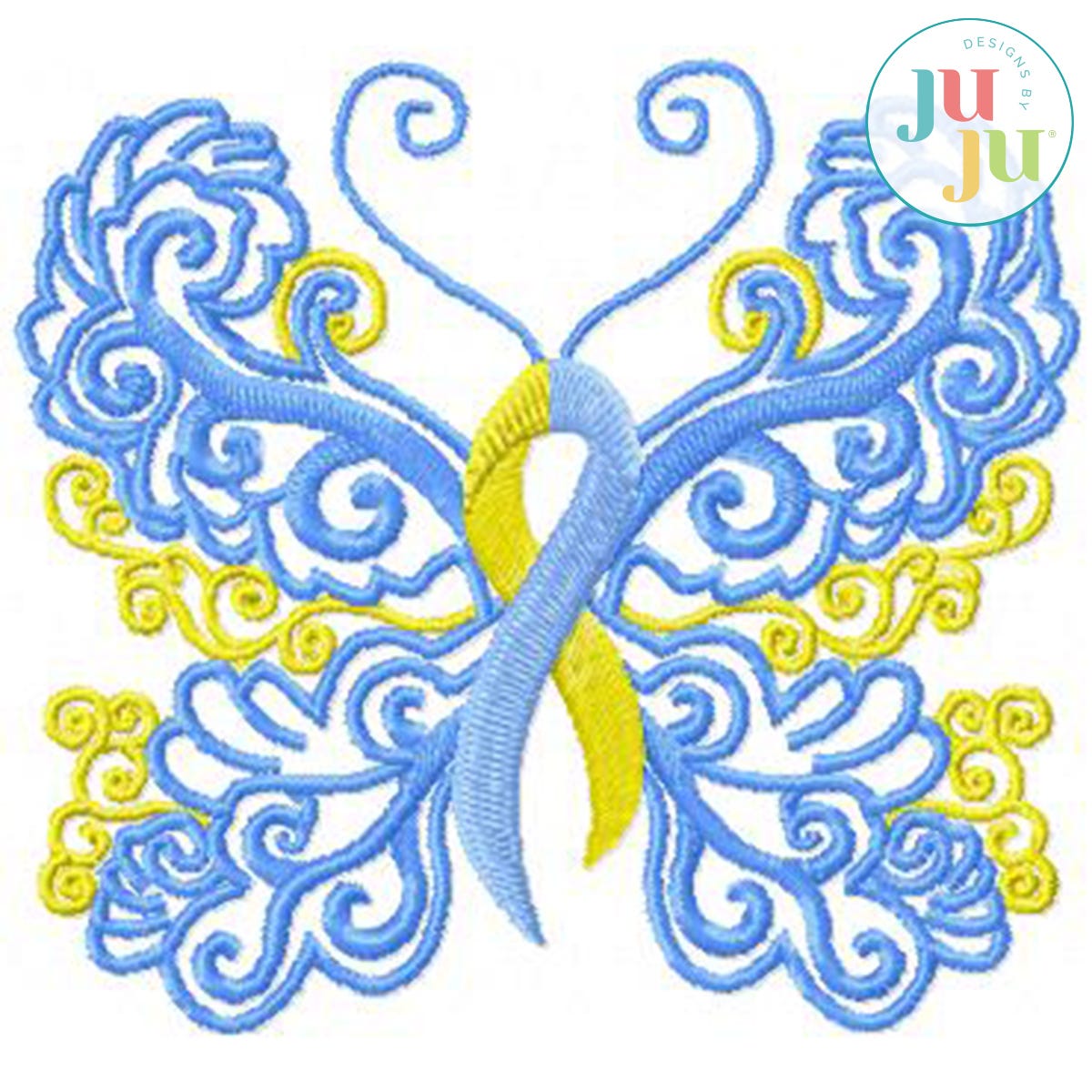 Down Syndrome Awareness Butterfly Embroidery Design by Oma's Place | Machine Embroidery Designs by JuJu