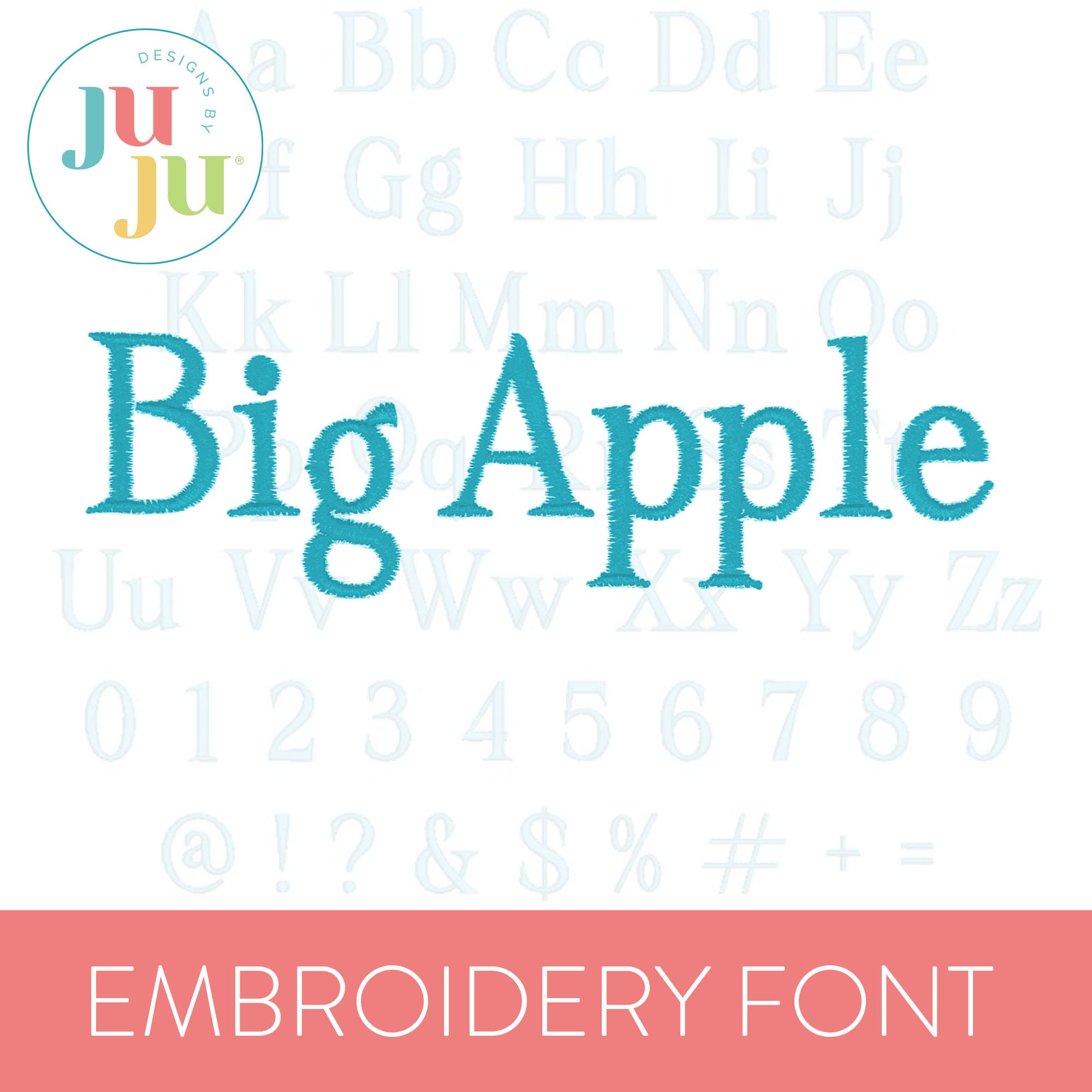 Big Apple Embroidery Font | Machine Embroidery Designs by JuJu