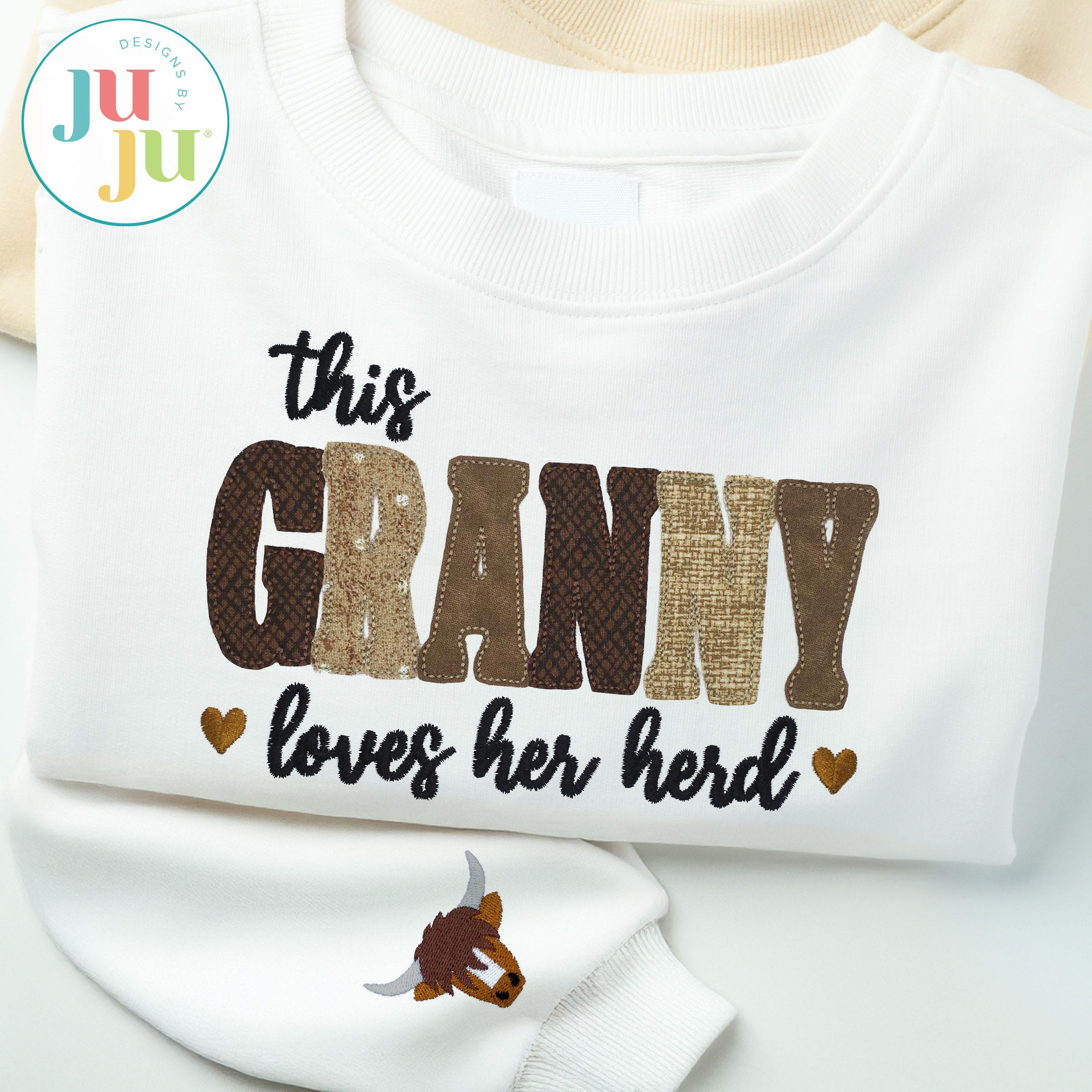                                 Granny Loves Her Herd Embroidery Design | Machine Embroidery Designs by JuJu
                            