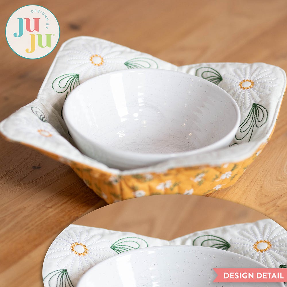 In the Hoop Bowl Cozy 3 Project | Machine Embroidery Designs by JuJu