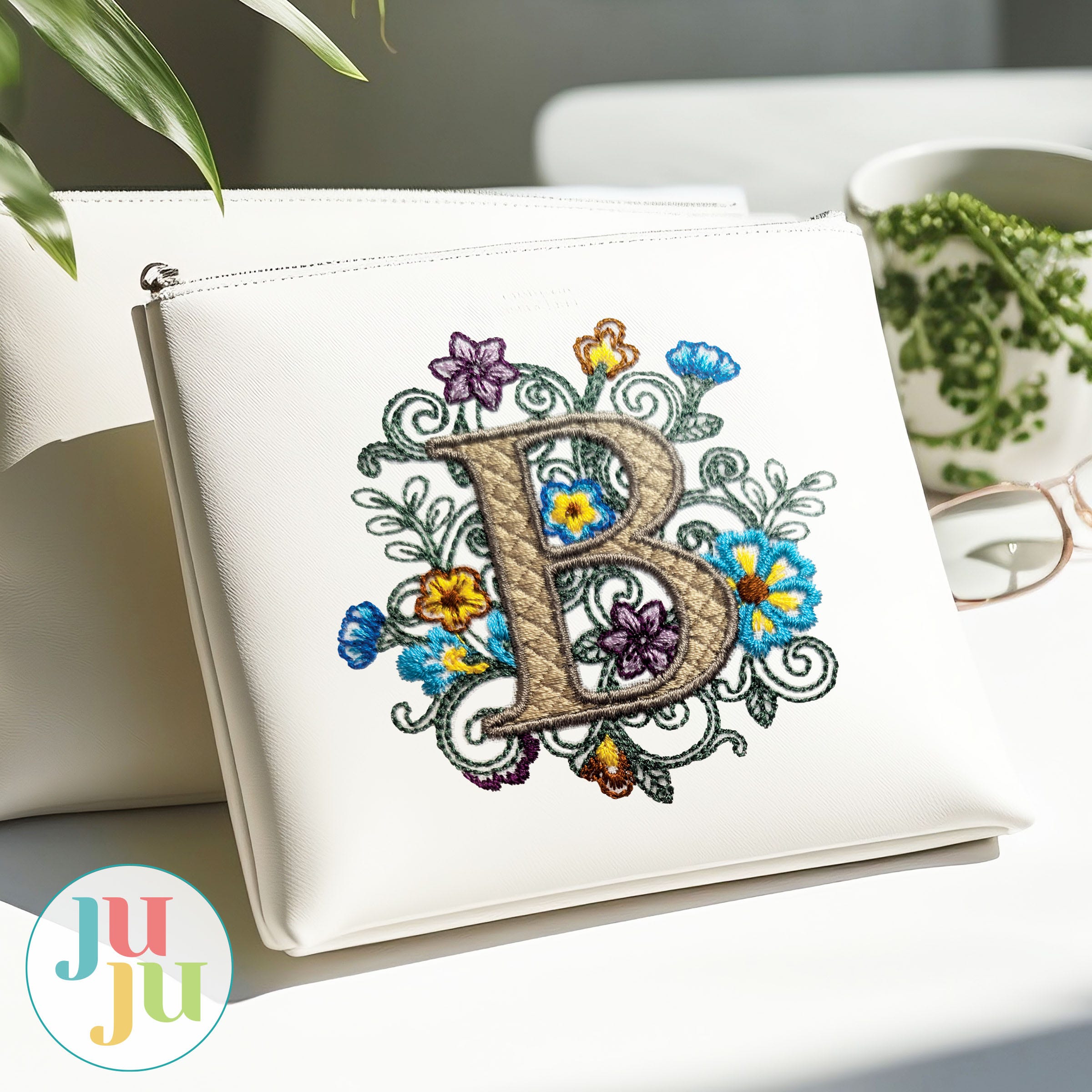 Flirty Filigree Monogram Embroidery Font | Machine Embroidery Designs by JuJu