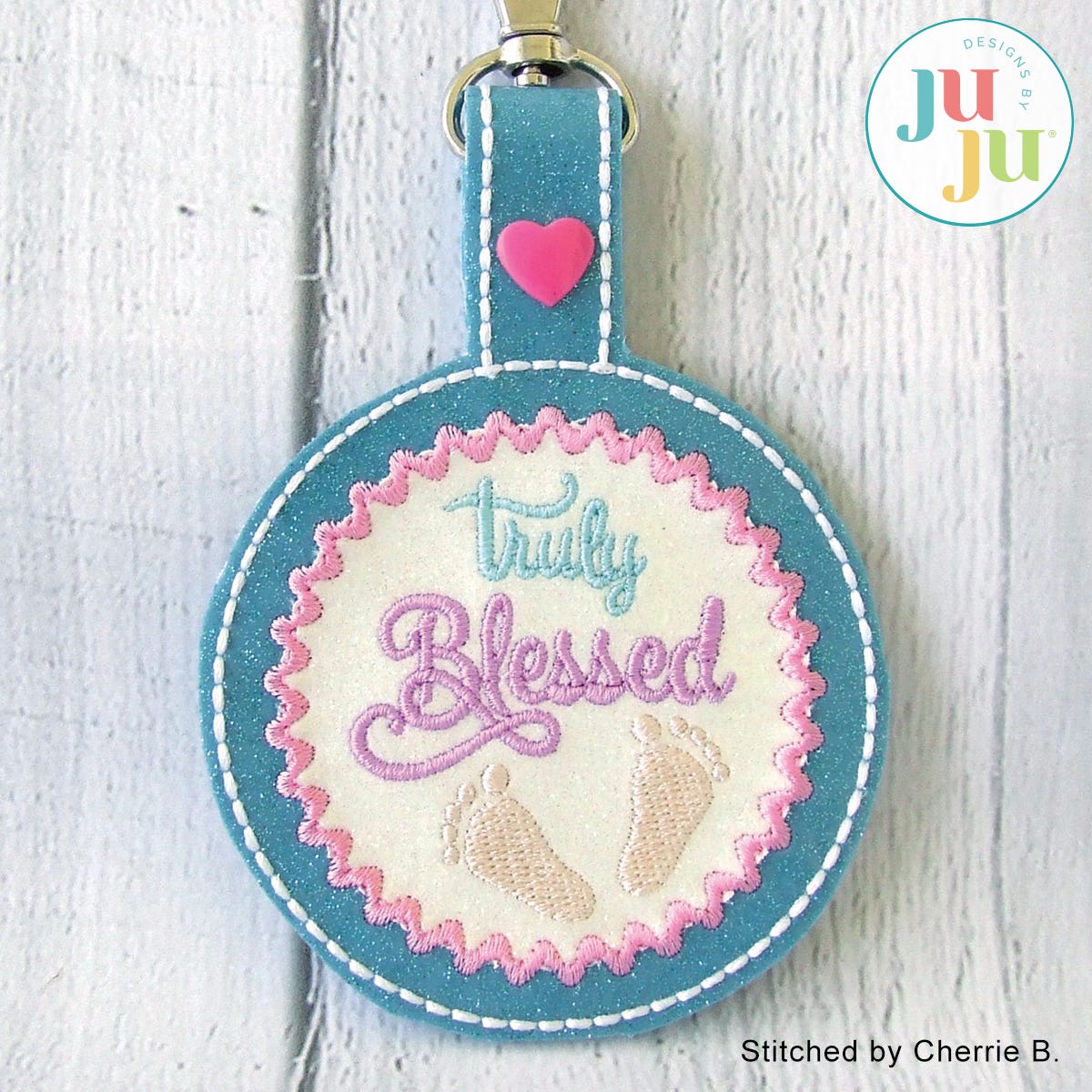 Blessed Snap Tag by Oma's Place | Machine Embroidery Designs by JuJu