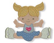 Cute Figure Skaters Machine Embroidery Designs by JuJu
