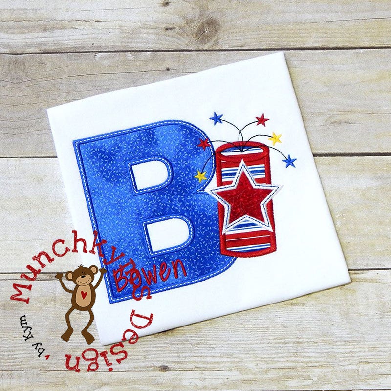 Firecracker Applique Alphabet | Machine Embroidery Designs by JuJu