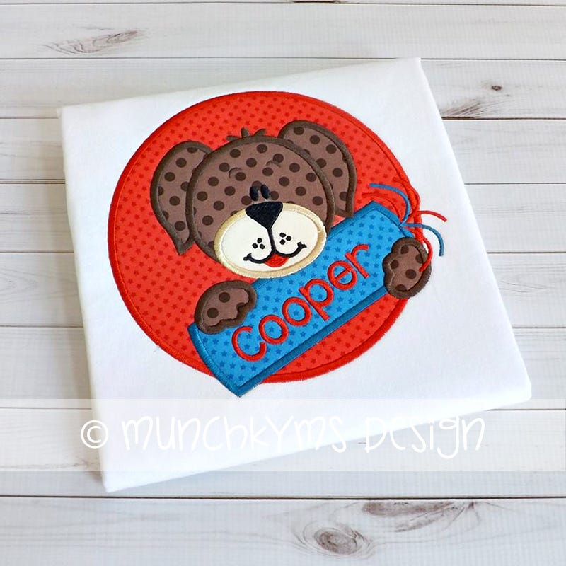 Puppy Firecracker Boy | Machine Embroidery Designs by JuJu