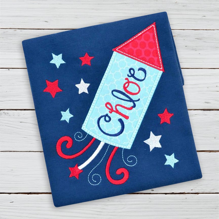 4th of July Rocket | Machine Embroidery Designs by JuJu