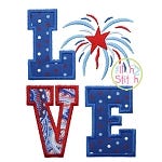 Fireworks LOVE Applique Design | Machine Embroidery Designs by JuJu