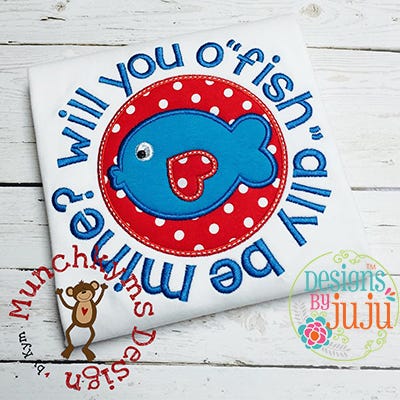 Fish Valentine | Machine Embroidery Designs by JuJu