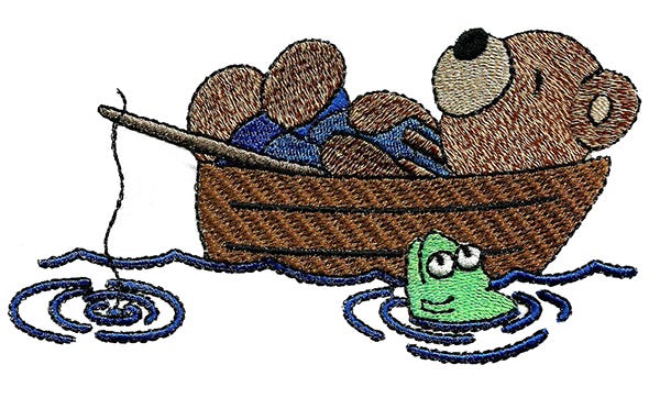 Camping Teddy Bears Filled Machine Embroidery Designs by JuJu