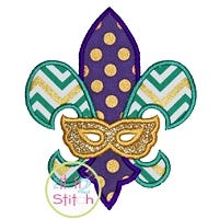 Fleur de lis Mask Applique | Machine Embroidery Designs by JuJu