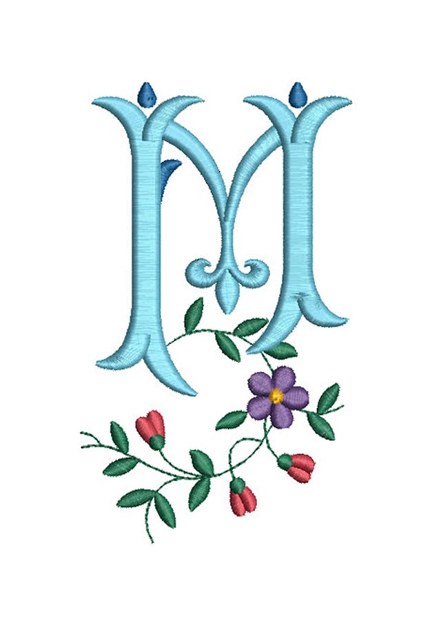 Fleur de Lis Monogram Machine Embroidery Designs by JuJu