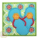 Flip Flop Box Applique | Machine Embroidery Designs by JuJu