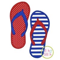 Flip Flops Applique | Machine Embroidery Designs by JuJu