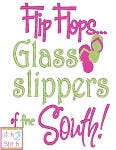 Flip Flops Glass Slippers of the South | Machine Embroidery Designs by JuJu
