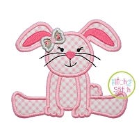 Floppy Bunny Girl Applique | Machine Embroidery Designs by JuJu