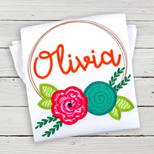 Floral Sketch Frame | Machine Embroidery Designs by JuJu