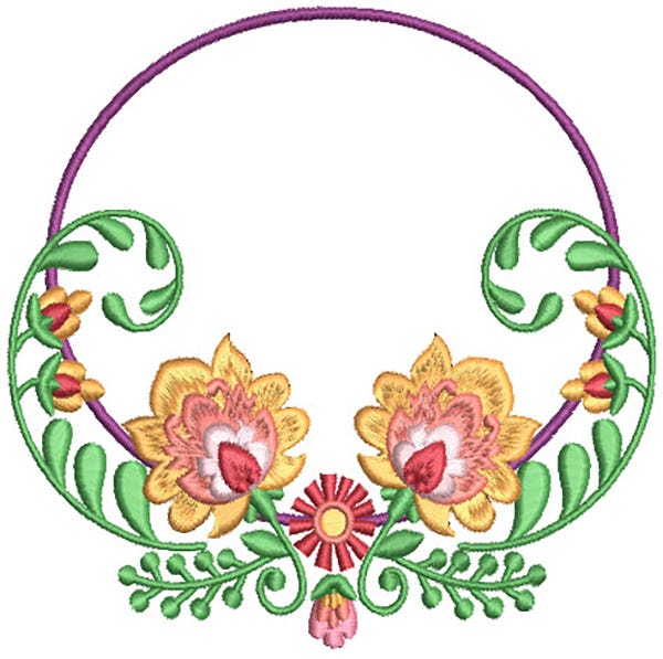 Floral Wreath Frames 2 Machine Embroidery Designs by JuJu