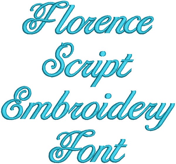 Florence Script Embroidery Font | Machine Embroidery Designs by JuJu