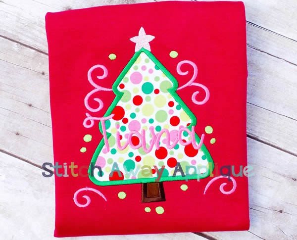 Flourish Christmas Tree | Machine Embroidery Designs by JuJu/ Stitch Away Applique 