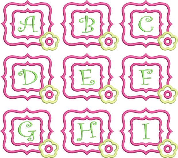 Flower Monogram Font Frame