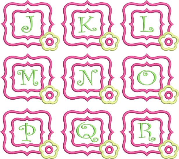 Flower Monogram Font Frame