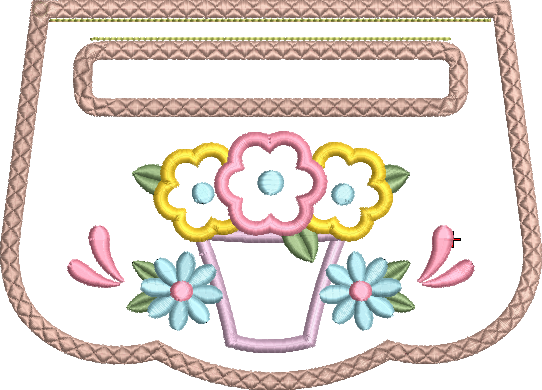 ITH Flower Pot Wrap Around Towel Topper | Machine Embroidery Designs by JuJu