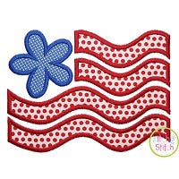 Flower Flag Applique | Machine Embroidery Designs by JuJu