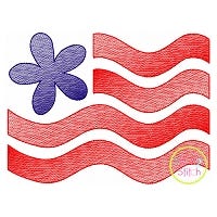 Flower Flag SKETCH Embroidery | Machine Embroidery Designs by JuJu