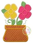 Flower Pot Applique | Machine Embroidery Designs by JuJu