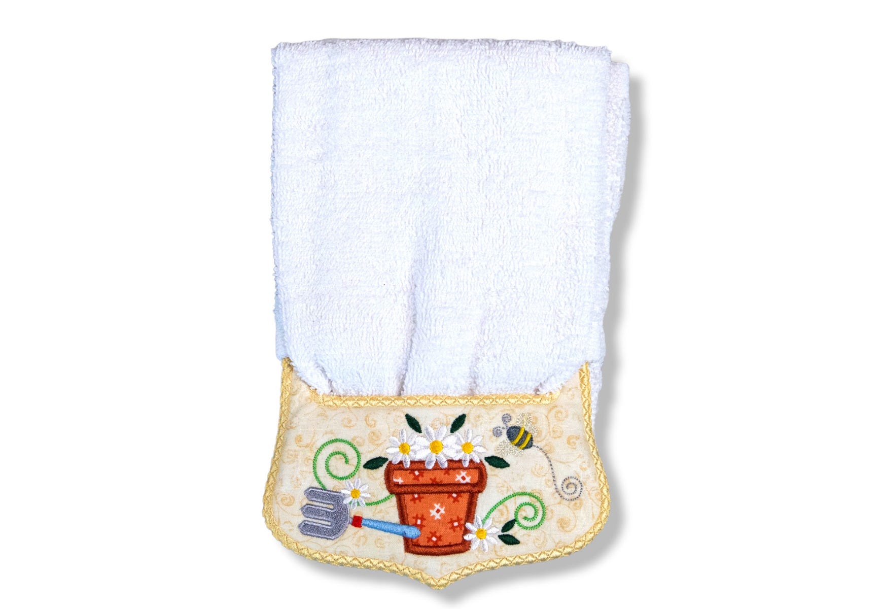ITH Potted Plant Wrap Around Towel Topper | Machine Embroidery Designs by JuJu