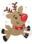 Flying Reindeer Applique | Machine Embroidery Designs by JuJu