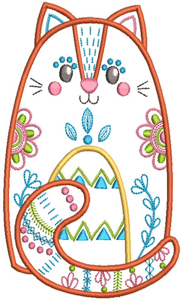 Folk Art Animals 1 Machine Embroidery Designs by JuJu