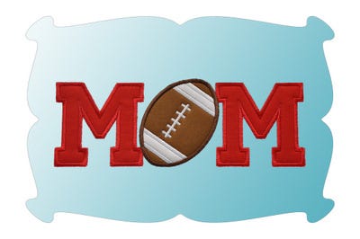 Football Mom Applique | Machine Embroidery Designs by JuJu
