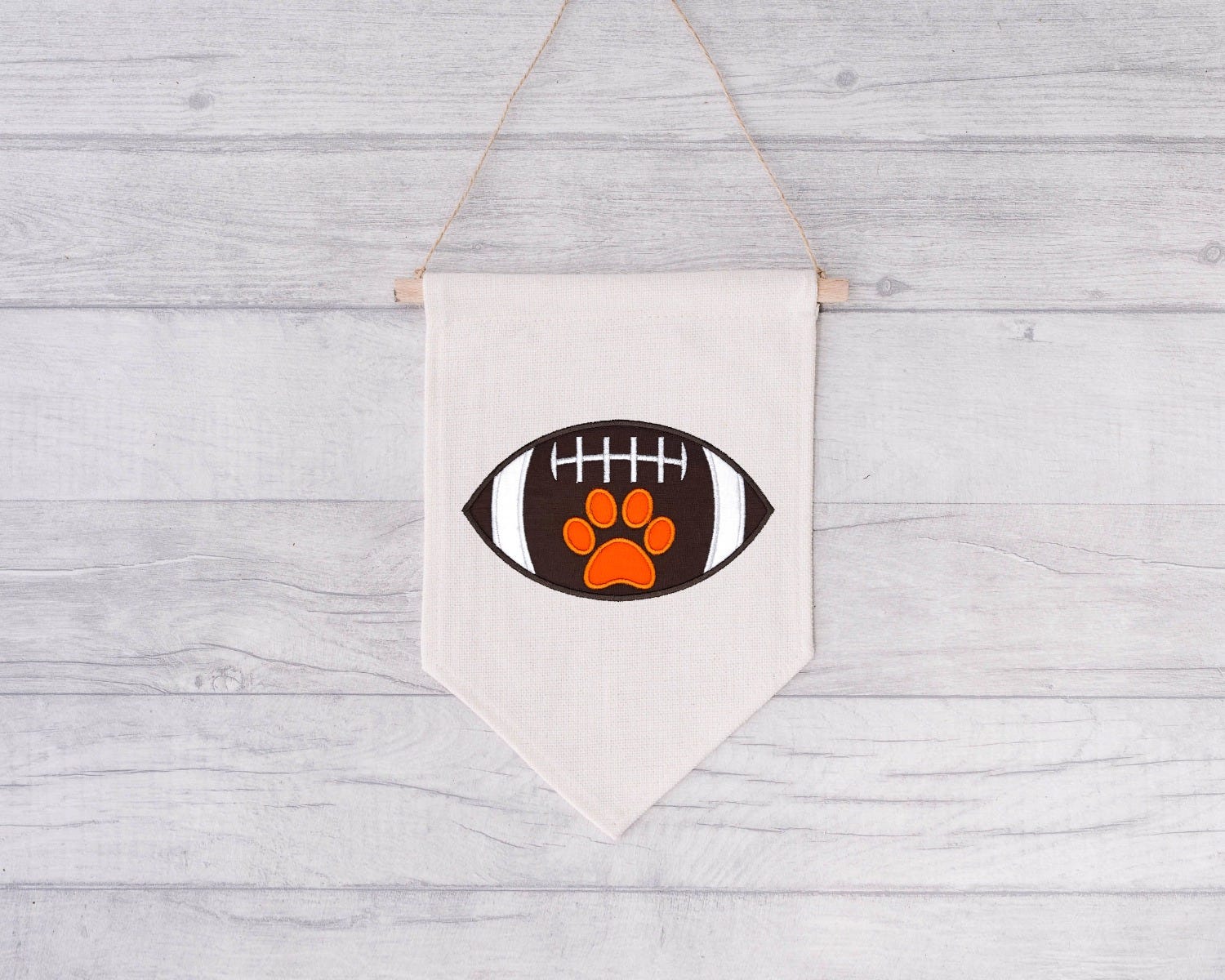 Football Paw Applique | Machine Embroidery Designs by JuJu