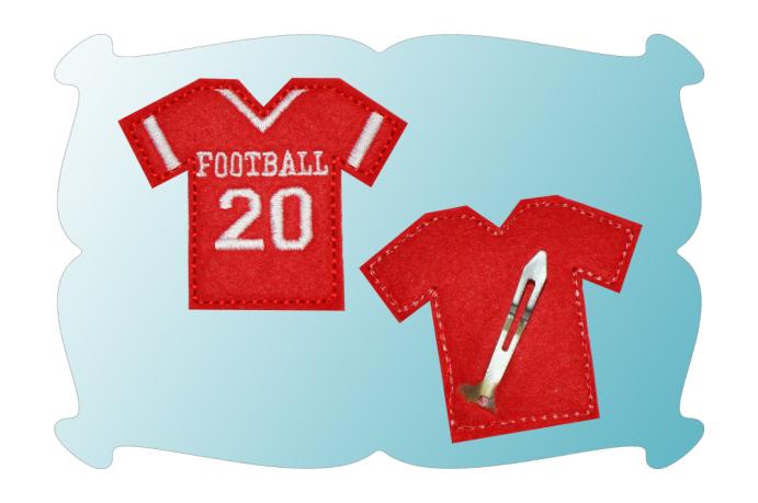Football Jersey Snap Clip Cover | Machine Embroidery Designs by JuJu