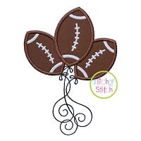 Football Balloons Applique | Machine Embroidery Designs by JuJu