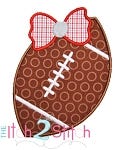 Football Bow 2 Applique | Machine Embroidery Designs by JuJu