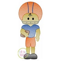 Football Boy Standing Sketch Embroidery | Machine Embroidery Designs by JuJu