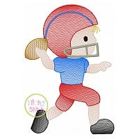 Football Boy Throwing Sketch Embroidery | Machine Embroidery Designs by JuJu