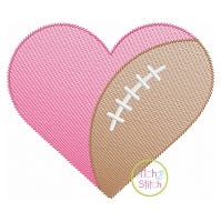 Football In Heart Sketch | Machine Embroidery Designs by JuJu