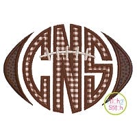 Football Monogram Frame Applique | Machine Embroidery Designs by JuJu