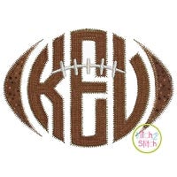 Football Monogram Frame Zig Zag Applique | Machine Embroidery Designs by JuJu