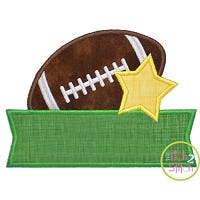 Football Star Banner Applique Design | Machine Embroidery Designs by JuJu