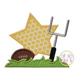 Football Star Goal Post Applique | Machine Embroidery Designs by JuJu