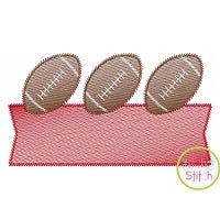 Football Trio Banner Sketch | Machine Embroidery Designs by JuJu