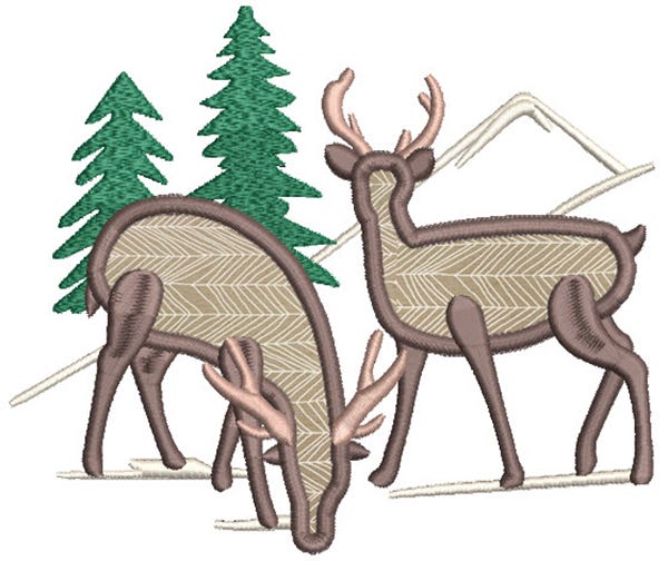 Forest Silhouettes Applique Machine Embroidery Designs by JuJu 